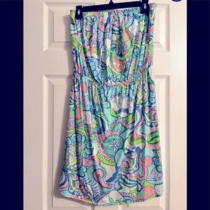 Lily Pulitzer Strapless Romper Sandollar & Sea Life Size Large
